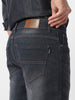 Men's Dark Grey Regular Fit Washed Jeans Stretchable