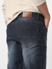 Men's Grey Regular Fit Washed Jeans Stretchable