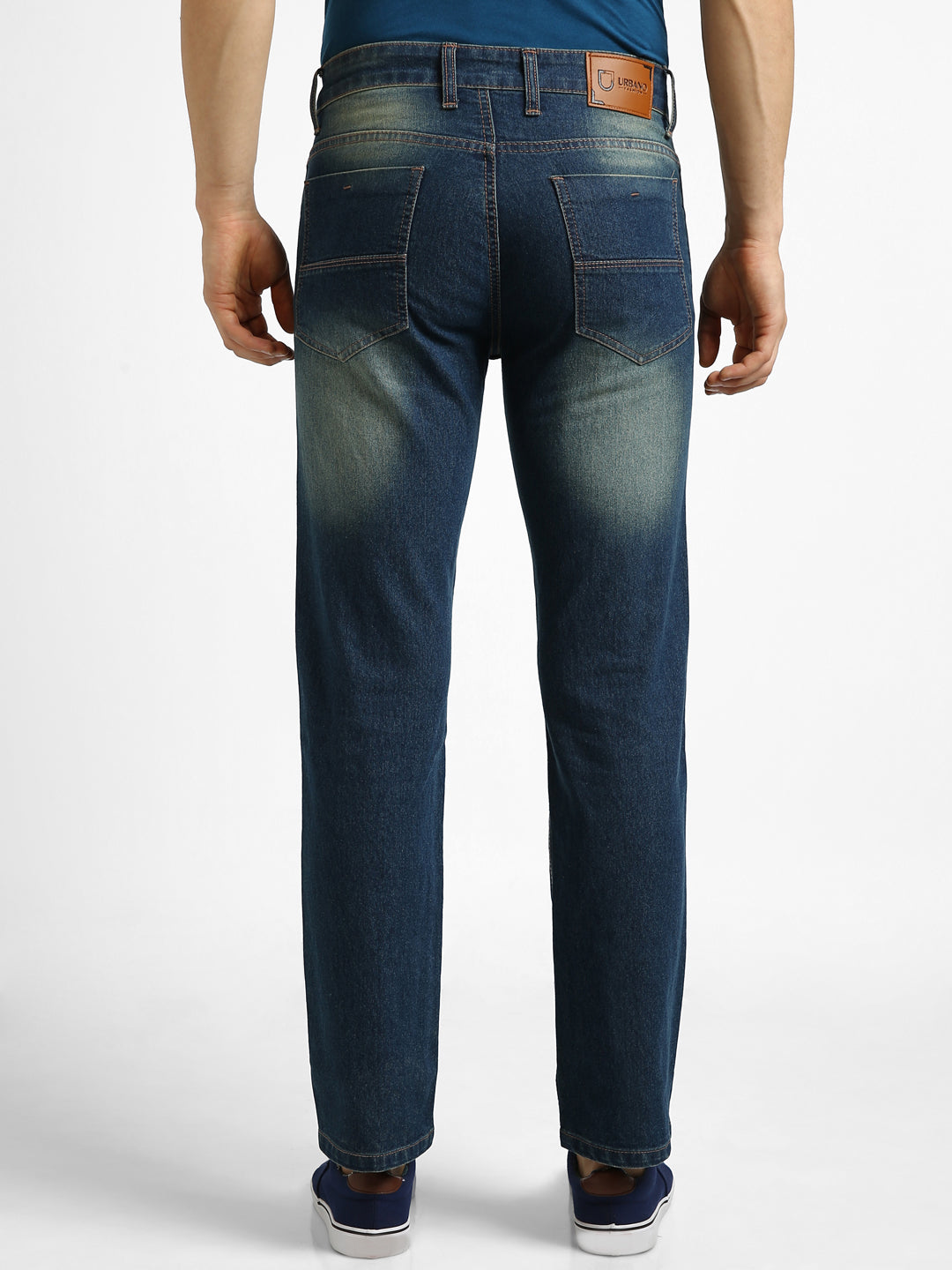 Urbano Men Blue Regular Fit Washed Jeans Stretchable