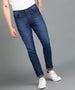 Men's Dark Blue Slim Fit Washed Jeans Stretchable