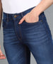 Men's Dark Blue Slim Fit Washed Jeans Stretchable