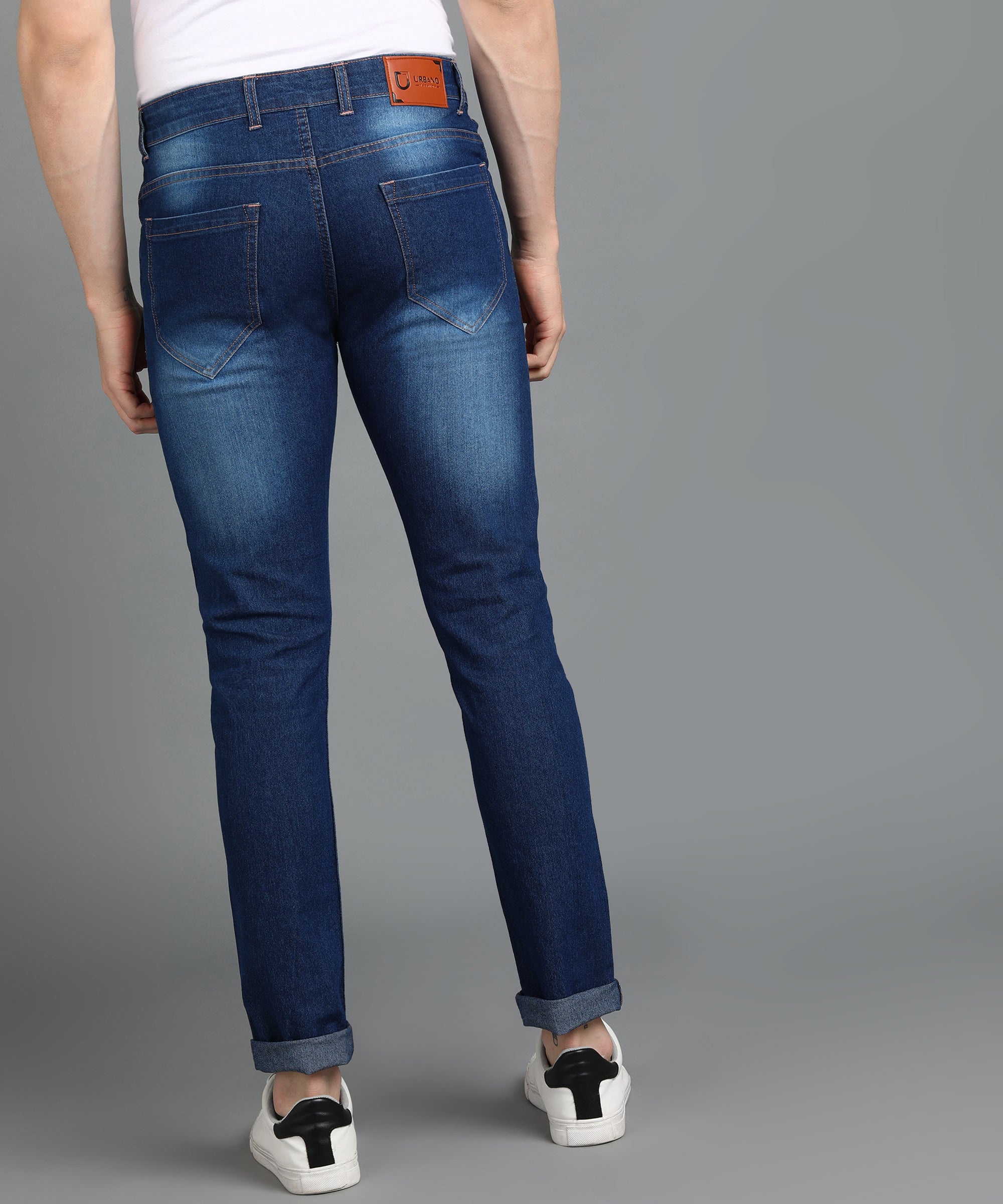 Men's Blue Slim Fit Washed Jeans Stretchable