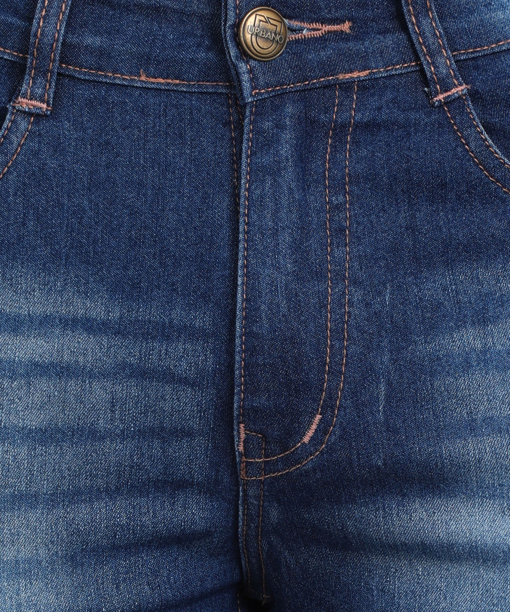 Men's Blue Slim Fit Washed Jeans Stretchable