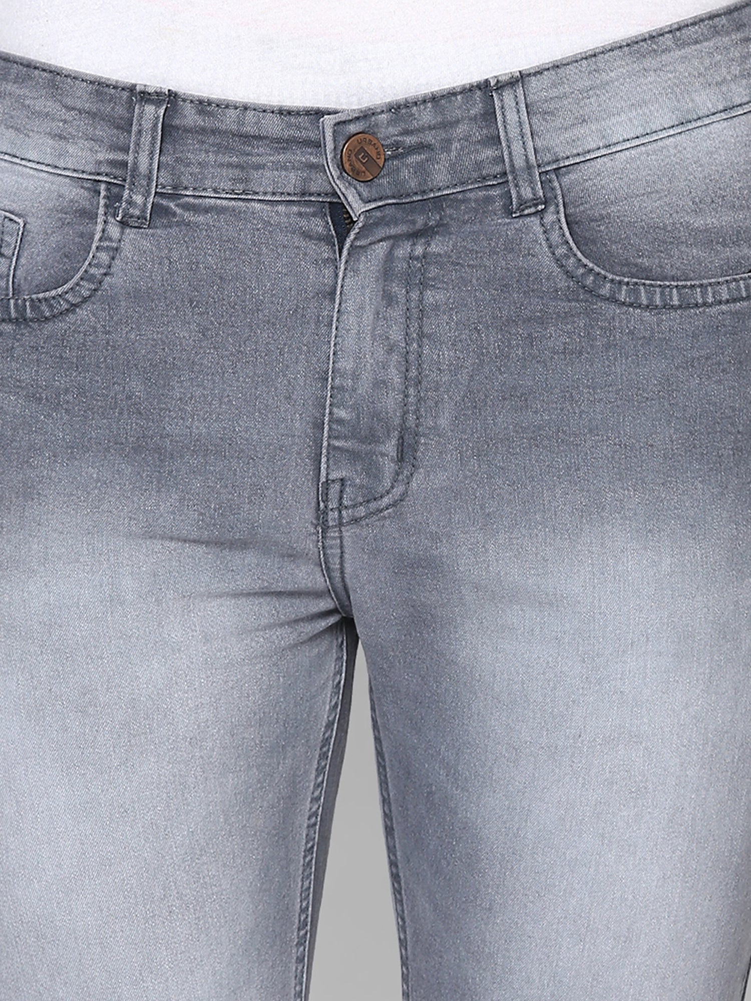 Men's Grey Slim Fit Jeans Stretchable