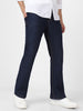 Men's Dark Blue Washed Bootcut Jeans Stretchable