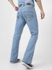 Men's Ice Blue Washed Bootcut Jeans Stretchable