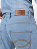 Men's Ice Blue Washed Bootcut Jeans Stretchable