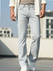 Men's Light Grey Washed Bootcut Jeans Stretchable