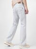 Men's Light Grey Washed Bootcut Jeans Stretchable