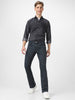 Men's Dark Grey Washed Bootcut Jeans Stretchable