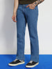 Men's Light Blue Washed Bootcut Jeans Stretchable