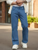 Men's Light Blue Washed Bootcut Jeans Stretchable
