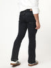Men's Black Bootcut Fit Mid Rise Acid Wash Jeans Stretchable