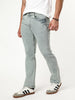 Men's Ice Grey Bootcut Fit Mid Rise Acid Wash Jeans Stretchable