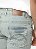 Men's Ice Grey Bootcut Fit Mid Rise Acid Wash Jeans Stretchable