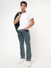 Men's Light Blue Bootcut Fit Mid Rise Acid Wash Jeans Stretchable