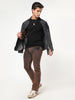 Men's Light Brown Bootcut Fit Mid Rise Acid Wash Jeans Stretchable