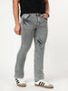 Men's Light Grey Bootcut Fit Mid Rise Acid Wash Jeans Stretchable