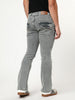 Men's Light Grey Bootcut Fit Mid Rise Acid Wash Jeans Stretchable