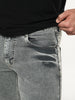 Men's Light Grey Bootcut Fit Mid Rise Acid Wash Jeans Stretchable