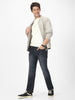 Men's Dark Grey Washed Bootcut Jeans Stretchable