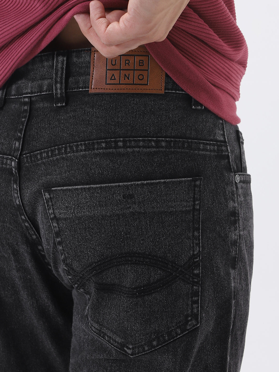 Men's Black Washed Bootcut Jeans Stretchable