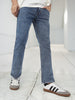 Men's Light Blue Washed Bootcut Jeans Stretchable
