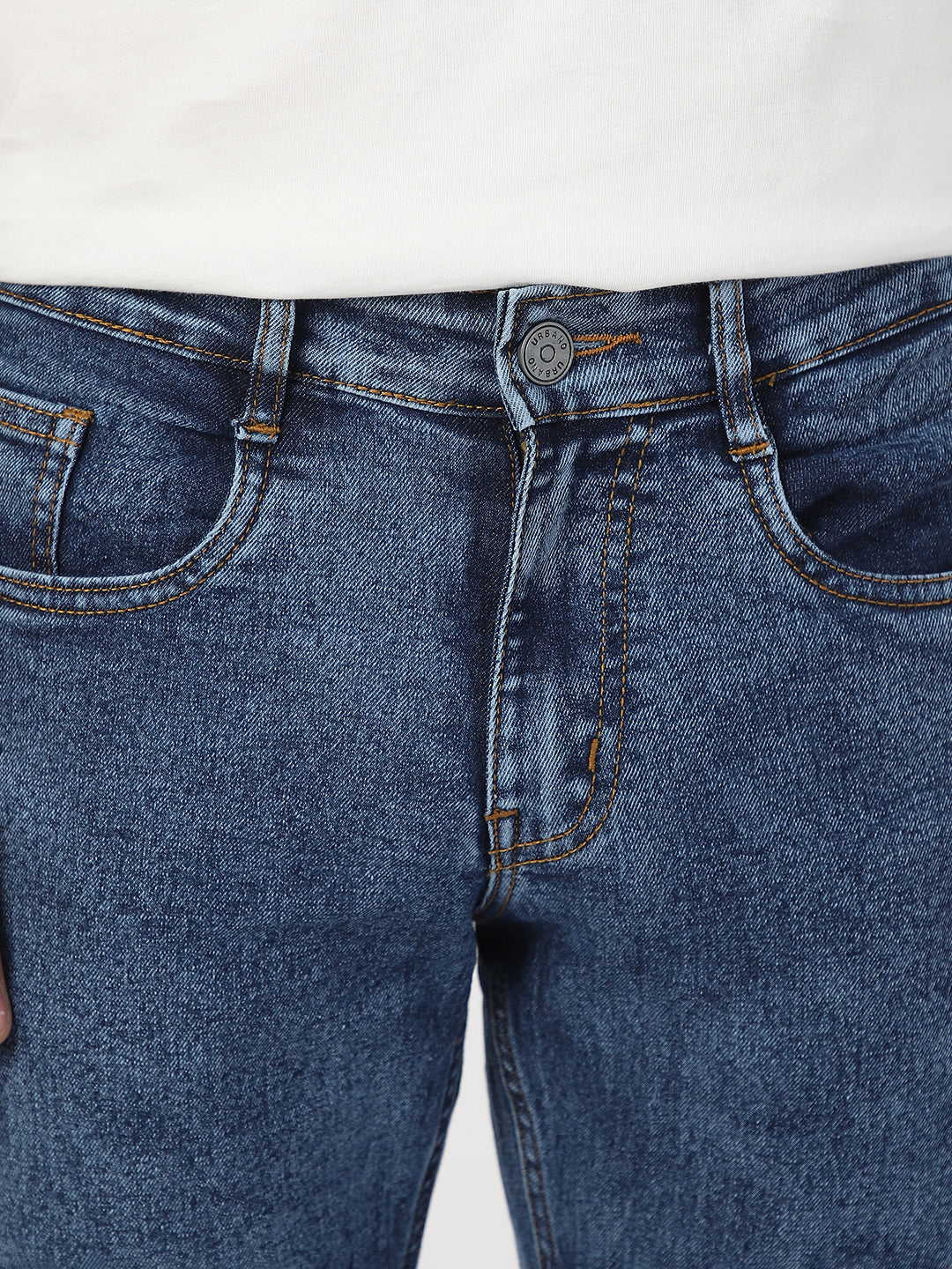 Men's Blue Washed Bootcut Jeans Stretchable