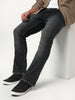 Men's Black Bootcut Fit Mid Rise Tinted Heavy Washed Jeans Stretchable