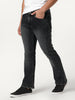 Men's Black Bootcut Fit Mid Rise Tinted Heavy Washed Jeans Stretchable