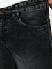 Men's Black Bootcut Fit Mid Rise Tinted Heavy Washed Jeans Stretchable