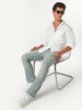 Men's Ice Blue Bootcut Fit Mid Rise Tinted Heavy Washed Jeans Stretchable