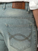 Men's Ice Blue Bootcut Fit Mid Rise Tinted Heavy Washed Jeans Stretchable