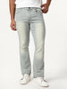 Men's Ice Grey Bootcut Fit Mid Rise Tinted Heavy Washed Jeans Stretchable