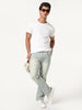 Men's Ice Grey Bootcut Fit Mid Rise Tinted Heavy Washed Jeans Stretchable