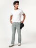 Men's Light Grey Bootcut Fit Mid Rise Tinted Heavy Washed Jeans Stretchable