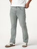 Men's Light Grey Bootcut Fit Mid Rise Tinted Heavy Washed Jeans Stretchable
