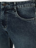 Men's Blue Bootcut Fit Mid Rise Tinted Heavy Washed Jeans Stretchable