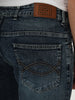 Men's Blue Bootcut Fit Mid Rise Tinted Heavy Washed Jeans Stretchable