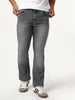 Men's Grey Bootcut Fit Mid Rise Tinted Heavy Washed Jeans Stretchable