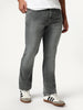Men's Grey Bootcut Fit Mid Rise Tinted Heavy Washed Jeans Stretchable