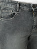 Men's Grey Bootcut Fit Mid Rise Tinted Heavy Washed Jeans Stretchable