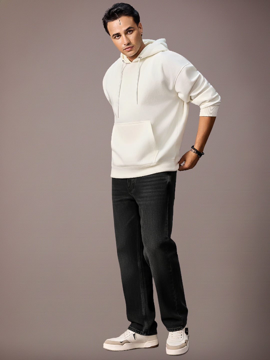 Men's Black Washed Bootcut Jeans Stretchable