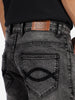 Men's Black Washed Bootcut Jeans Stretchable