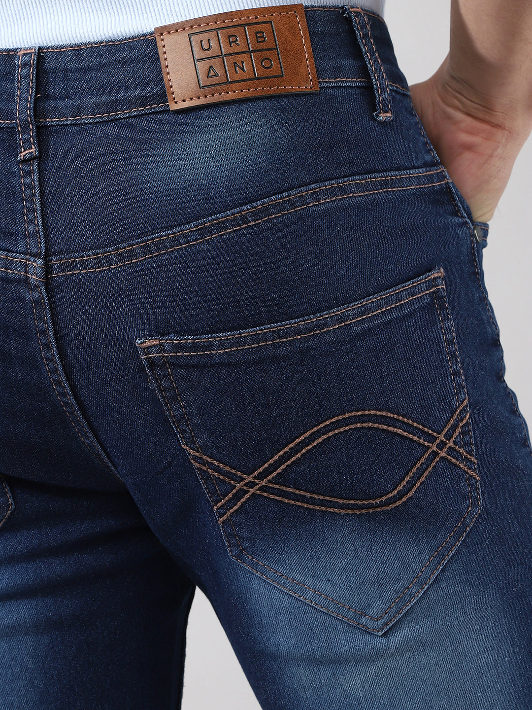 Men's Blue Washed Bootcut Jeans Stretchable