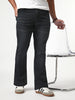 Men's Black Bootcut Fit Mid Rise Heavy Washed Jeans Stretchable