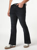 Men's Black Bootcut Fit Mid Rise Heavy Washed Jeans Stretchable