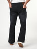 Men's Black Bootcut Fit Mid Rise Heavy Washed Jeans Stretchable