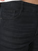 Men's Black Bootcut Fit Mid Rise Heavy Washed Jeans Stretchable