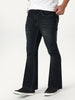 Men's Carbon Blue Bootcut Fit Mid Rise Heavy Washed Jeans Stretchable